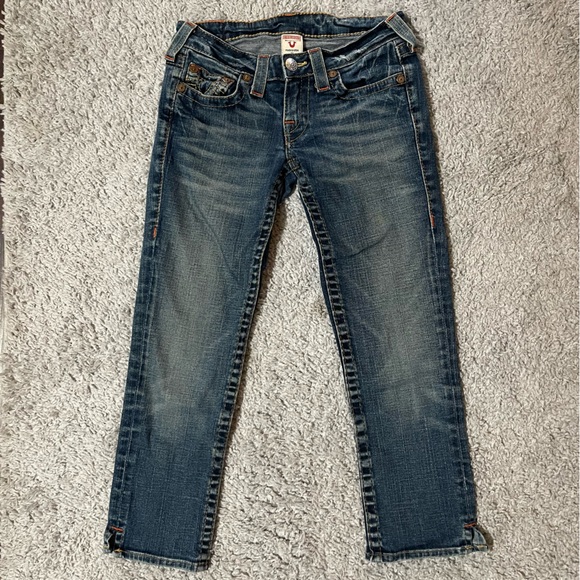 Vintage True Religion capris with orange stitching - Picture 1 of 7